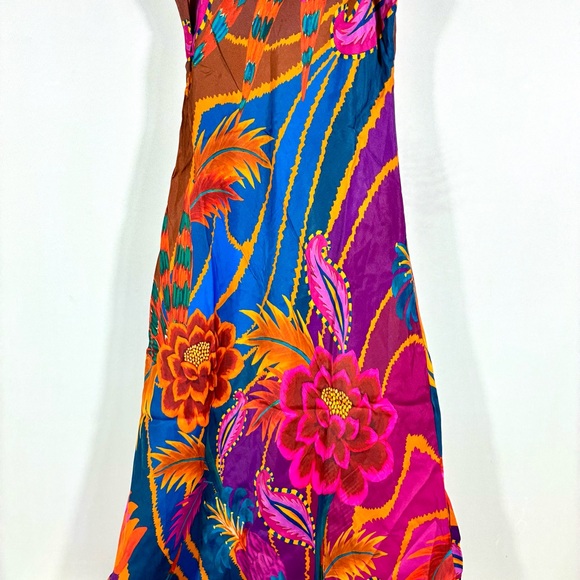 Farm Rio Vintage Wave Multicolor Floral Viscose Maxi Dress Small NWT Tropical - Picture 13 of 17
